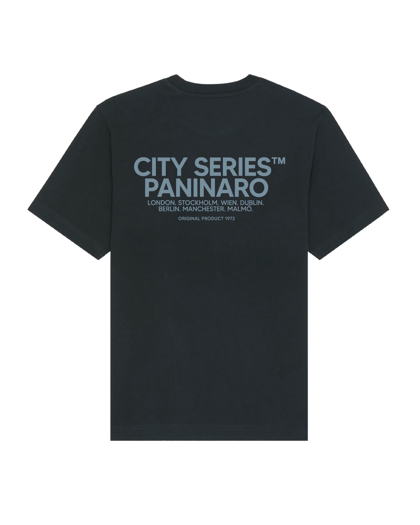 
                  
                    CITY SERIES - BLACK TSHIRT - PALE BLUE PRINT
                  
                