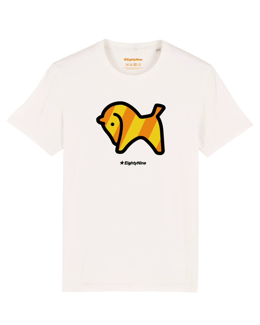 EightyNine - ORANGE CHEVRON - VINTAGE WHITE TSHIRT