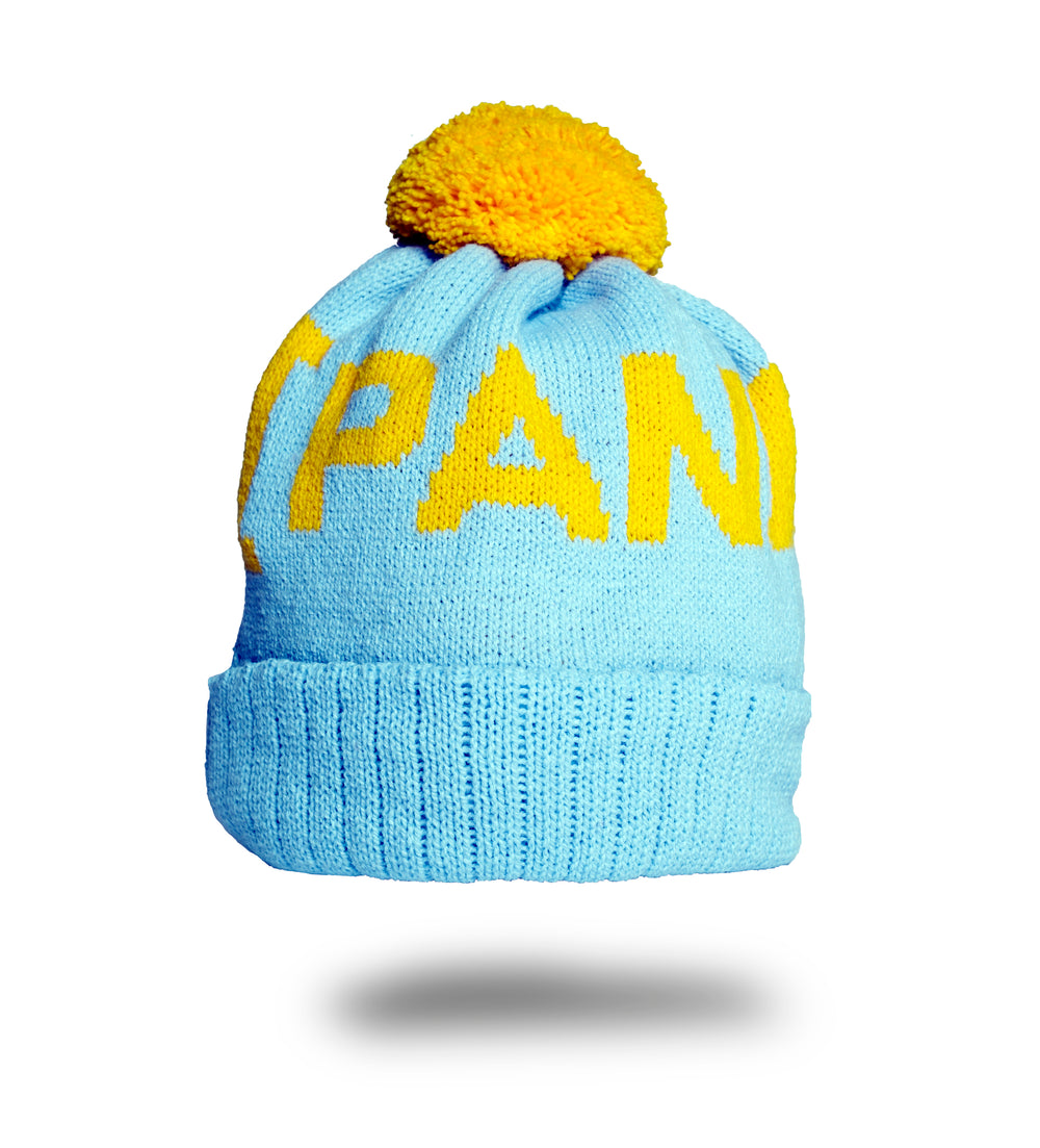 BOBBLE HAT - SKY BLUE / YELLOW
